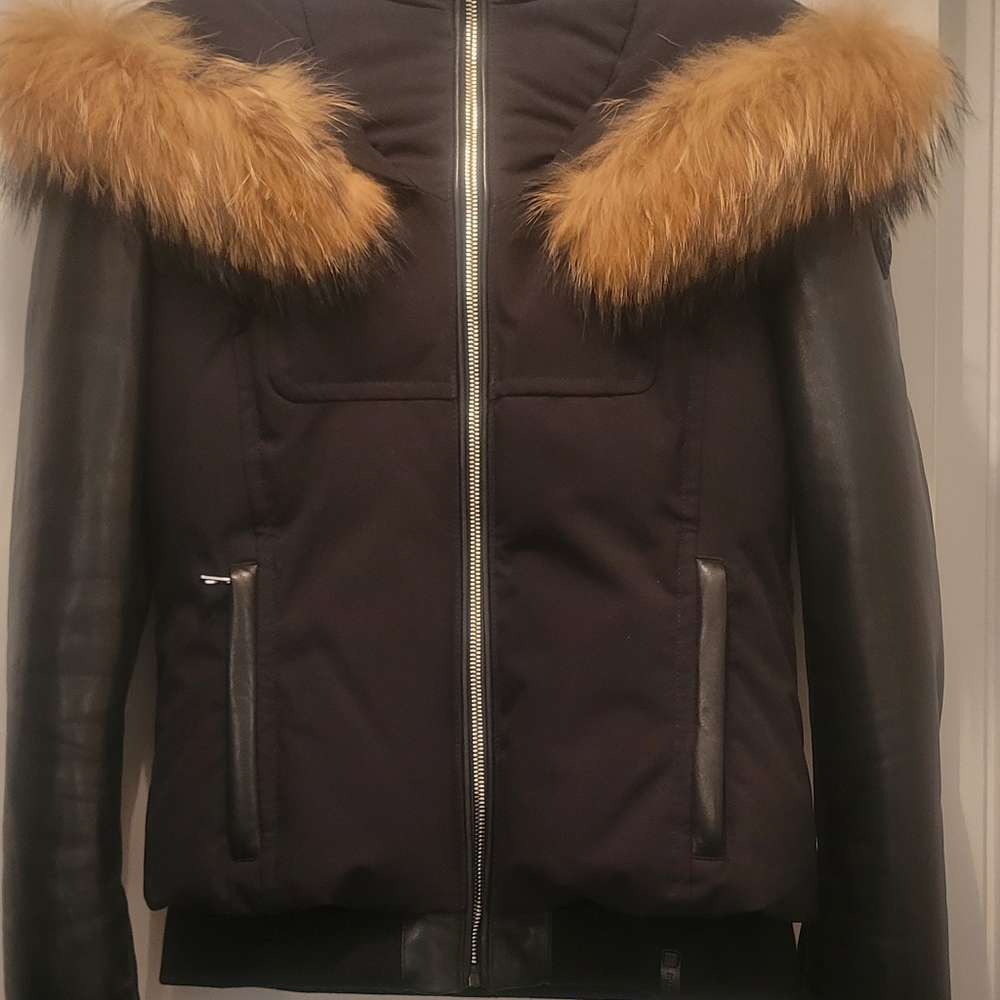Rudsak down, leather bomber jacket